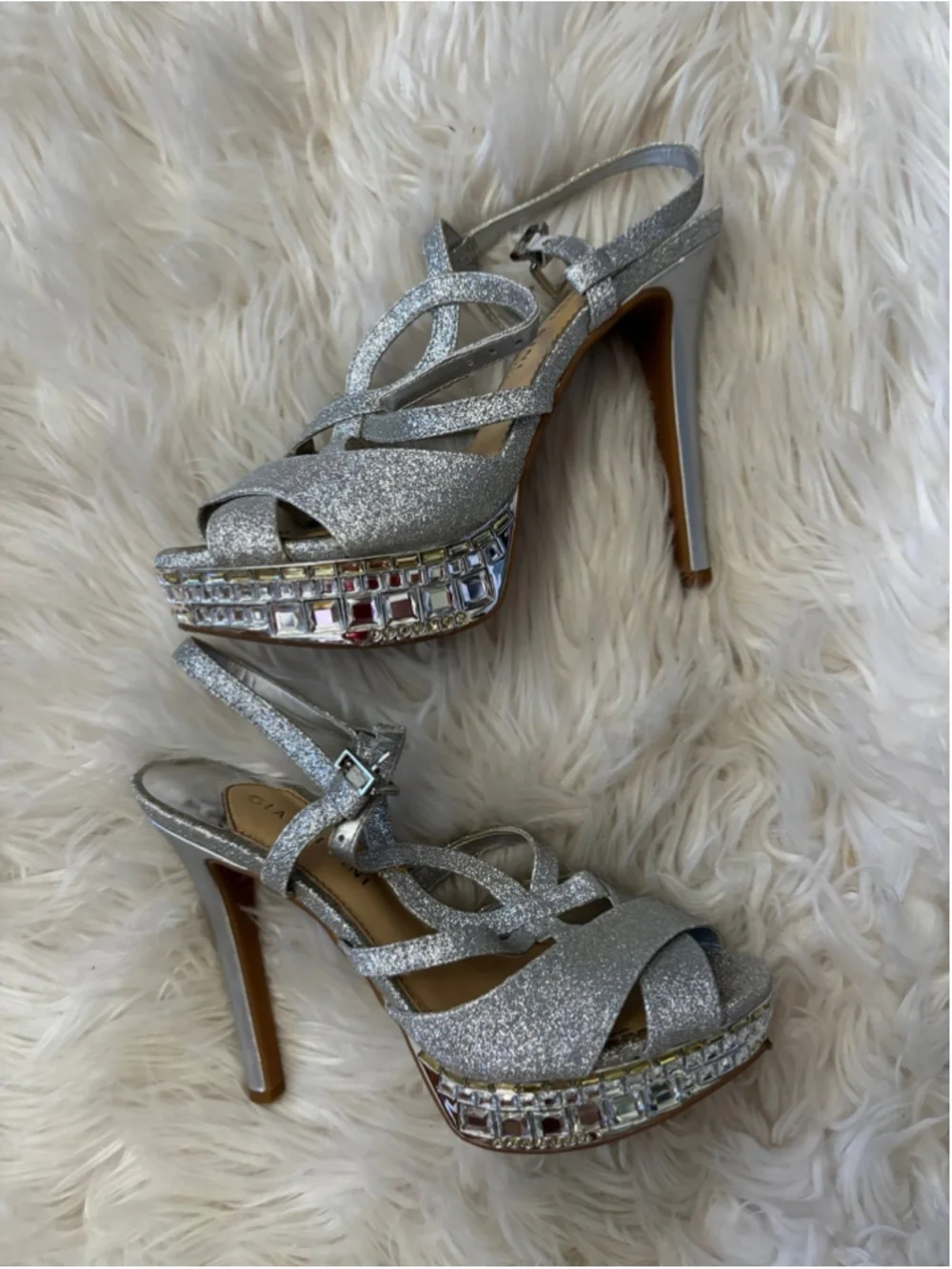 GIANNI BINI Myra Silver Glitter Rhinestone 5